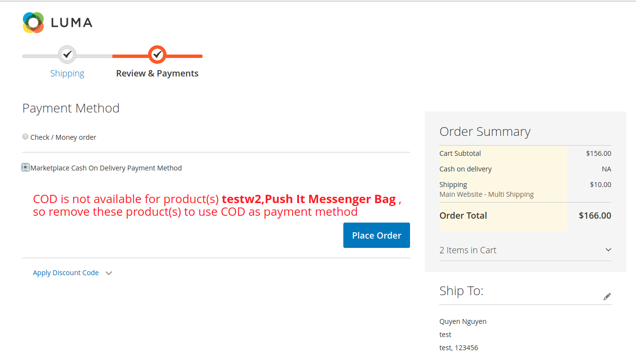 magento 2 cash on delivery