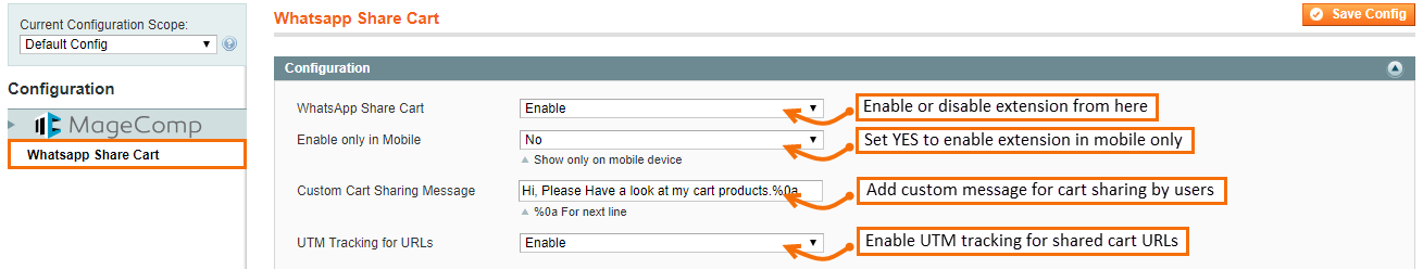 Magento WhatsApp Share Cart