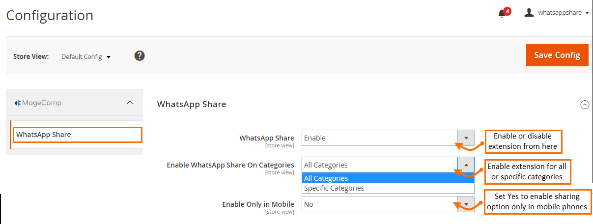 Magento 2 Whatsapp Share