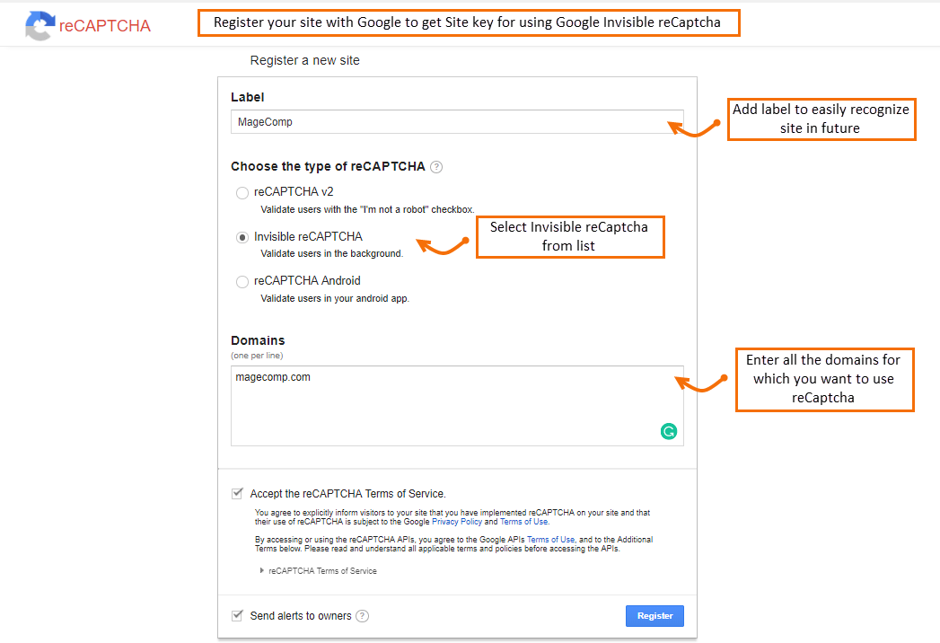 Magento 2 Google Invisible ReCAPTCHA