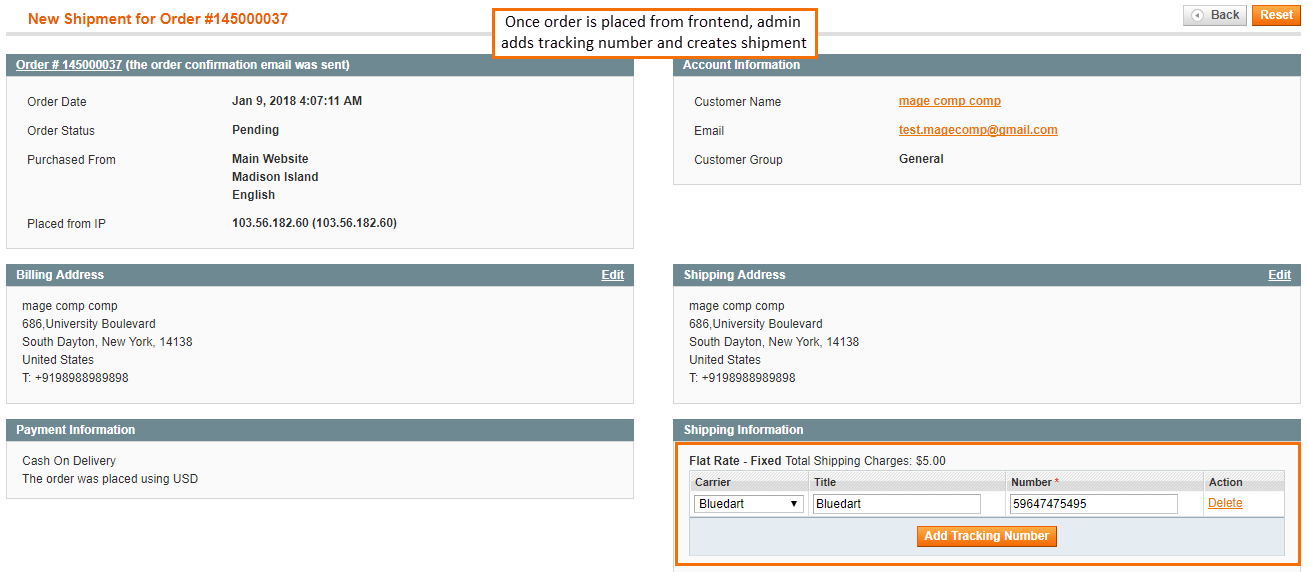 Magento Order Tracking