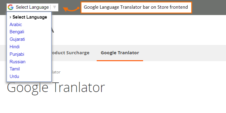 Magento 2 Google Language Translator