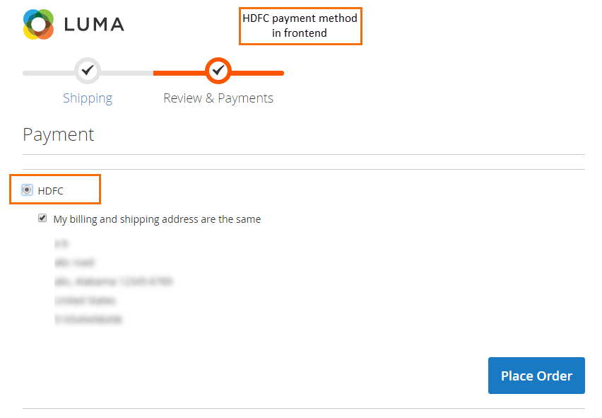 Magento 2 HDFC Payment Gateway 