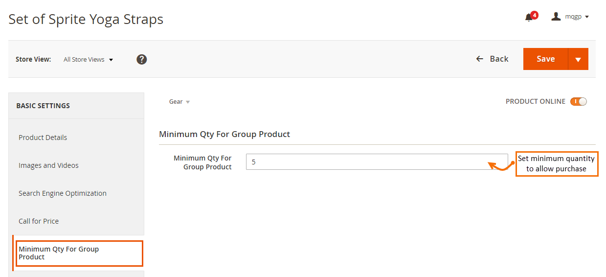 Magento 2 Minimum Quantity of Grouped Products