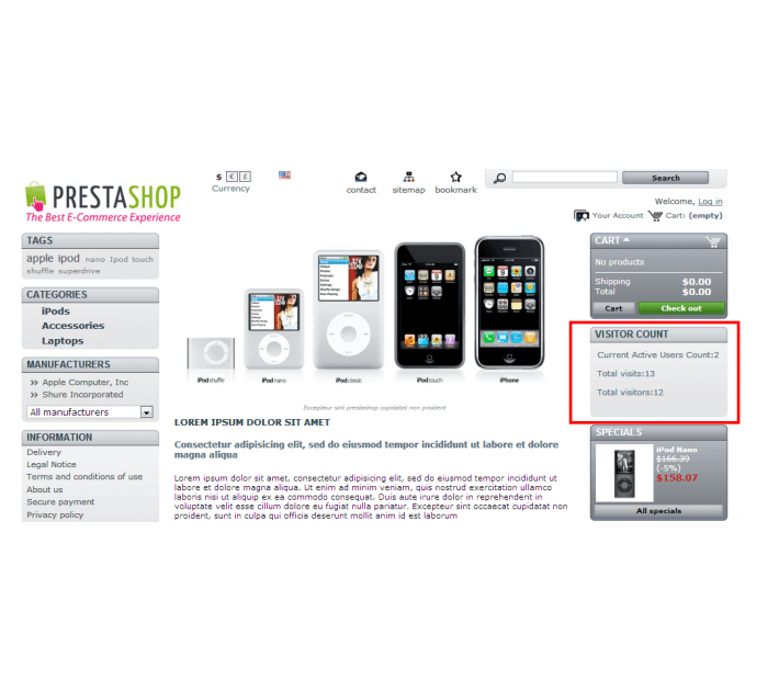 Prestashop Visitor Counter