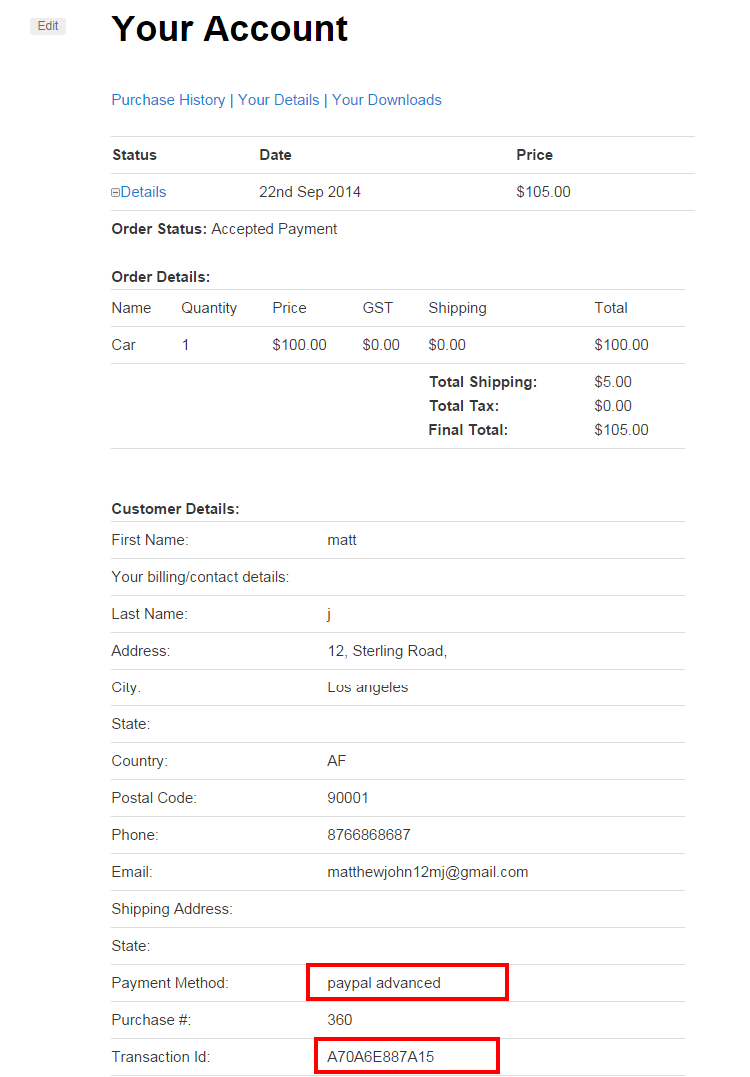 WP PayPal Payments Advanced plugin