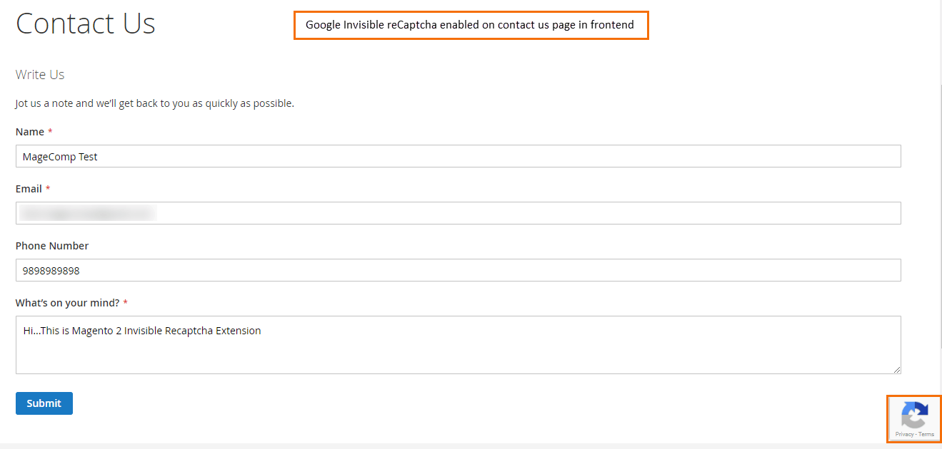Magento 2 Google Invisible ReCAPTCHA