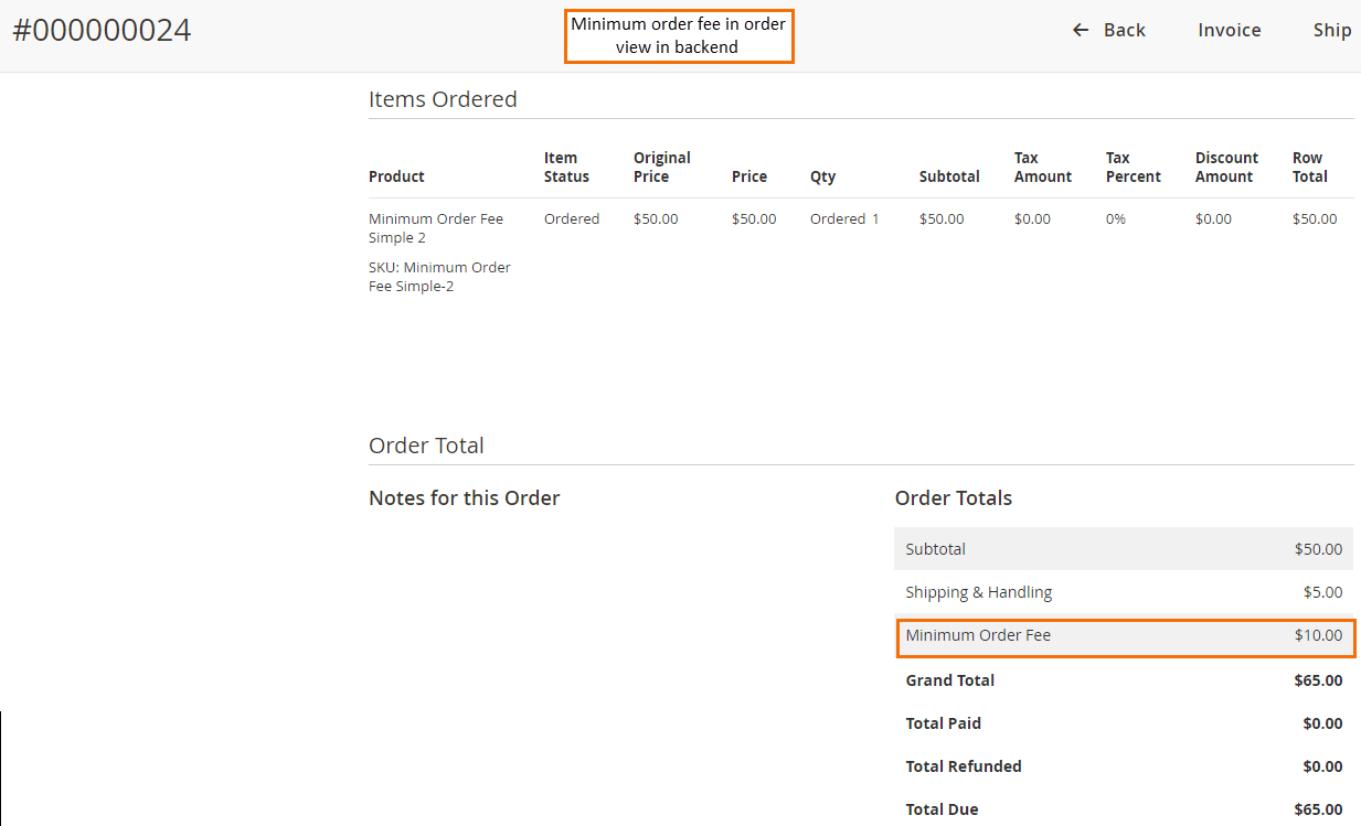 Magento 2 Minimum Order Fee