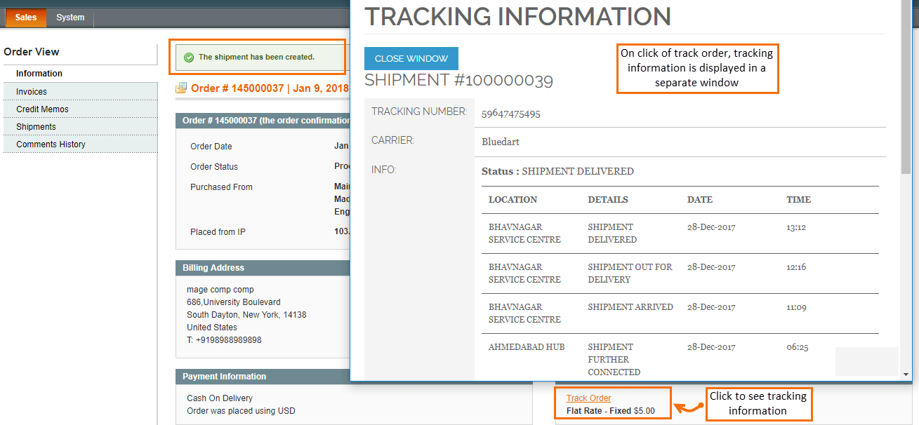Magento Order Tracking