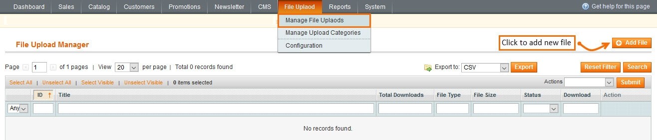 Magento File Upload