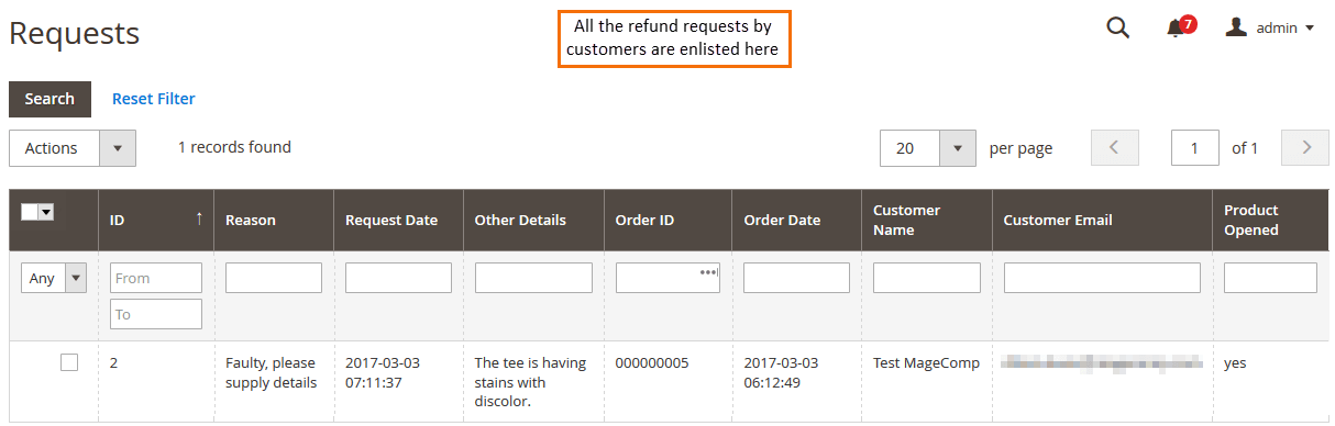 Magento 2 Refund Request