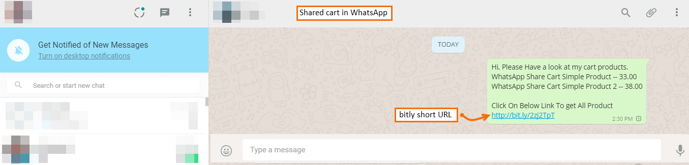 Magento 2 Whatsapp share cart