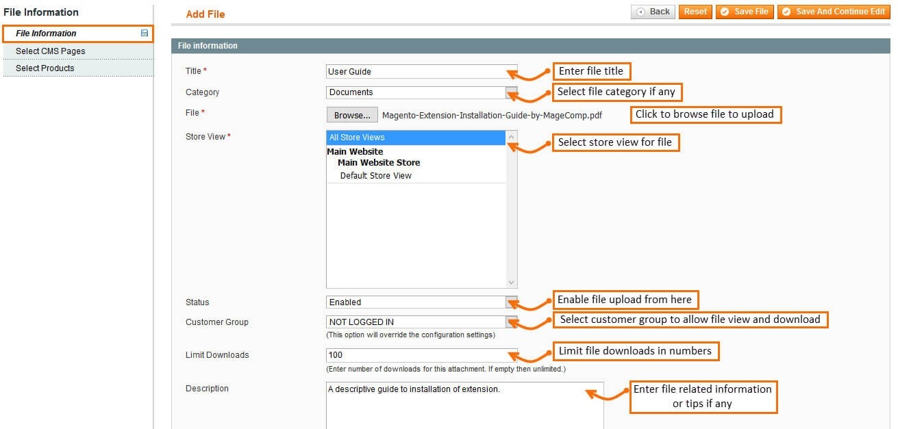 Magento File Upload