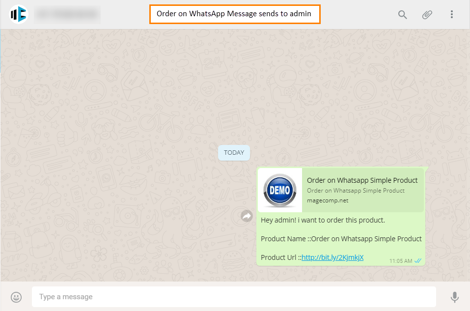 Magento 2 Order on Whatsapp