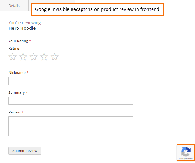 Magento 2 Google Invisible ReCAPTCHA