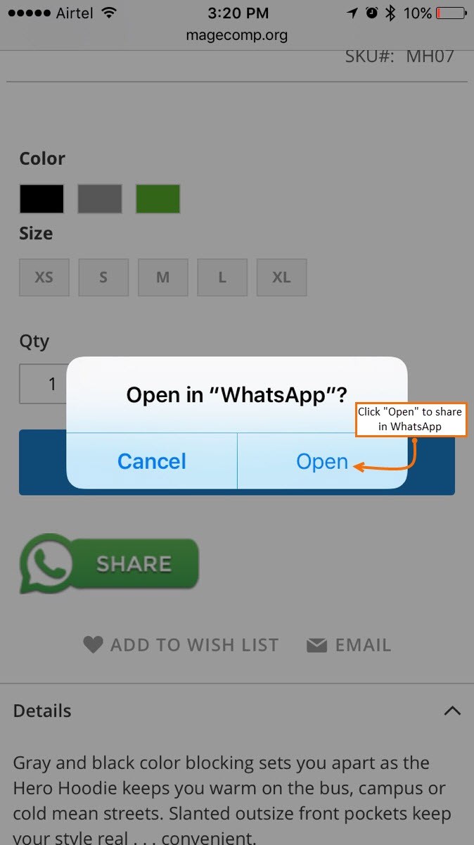 Magento 2 Whatsapp Share