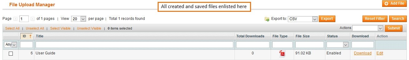 Magento File Upload