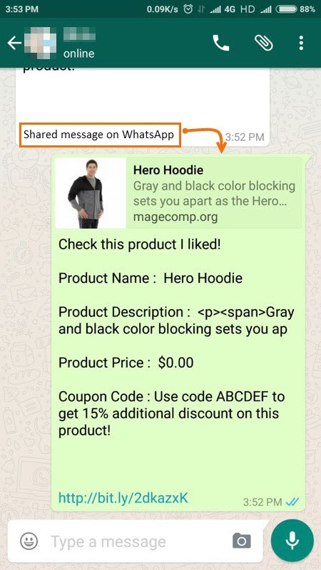 Magento 2 Whatsapp Share