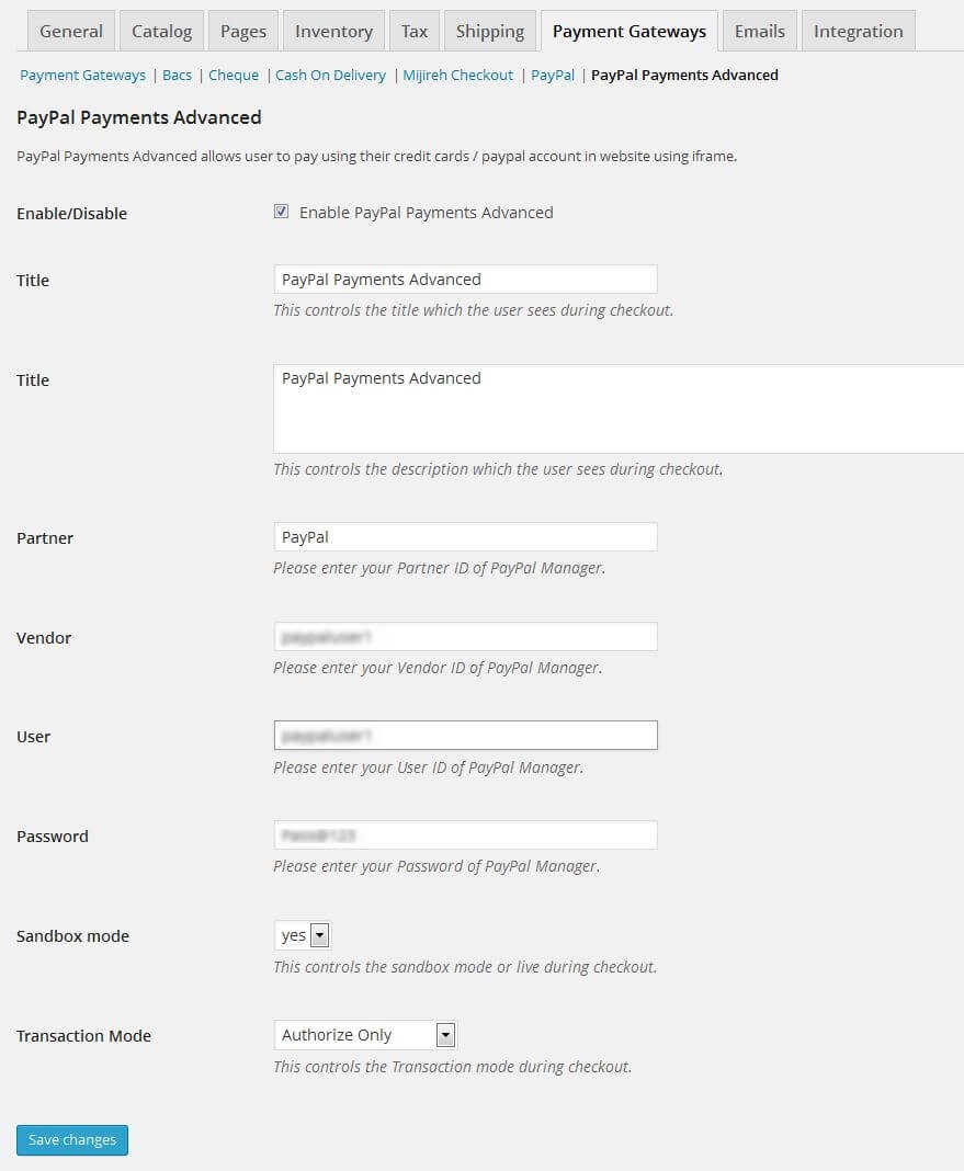 WP WooCommerce PayPal Payments Advance Plugin