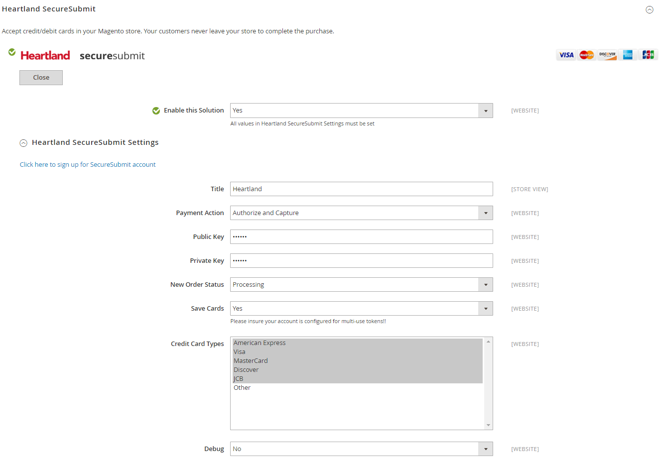 Magento 2 Heartland Payment Gateway 