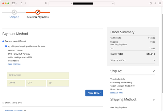 Magento 2 Clover Payment Gateway 