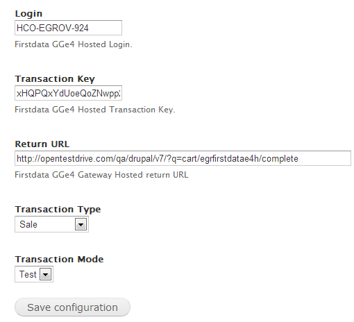 Drupal Ubercart Payeezy First Data GGe4 Hosted Module