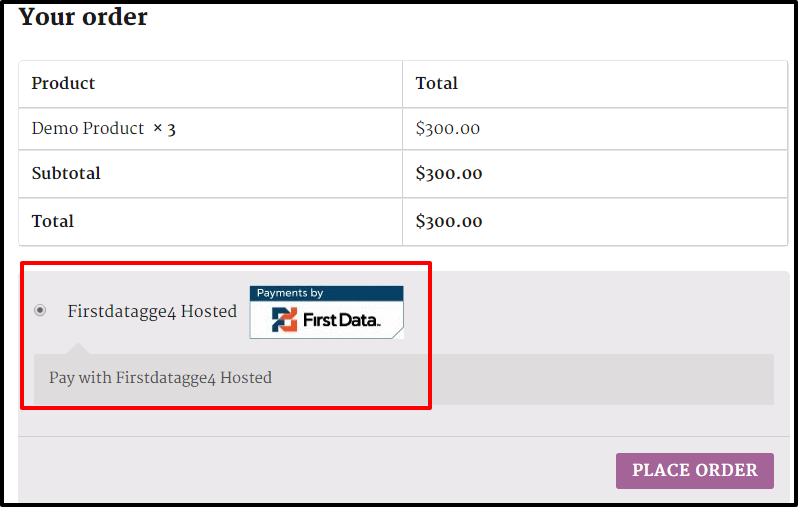 WP Woocommerce Payeezy First Data GGe4 Hosted Solution Module