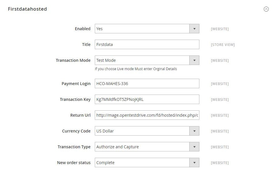Magento 2 Payeezy First Data GGe4 Hosted Extension