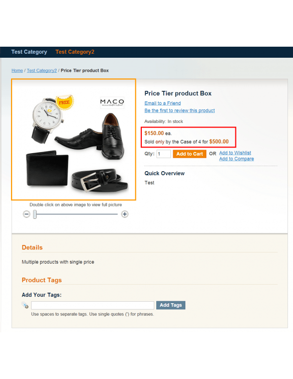 Magento Price Case Tier