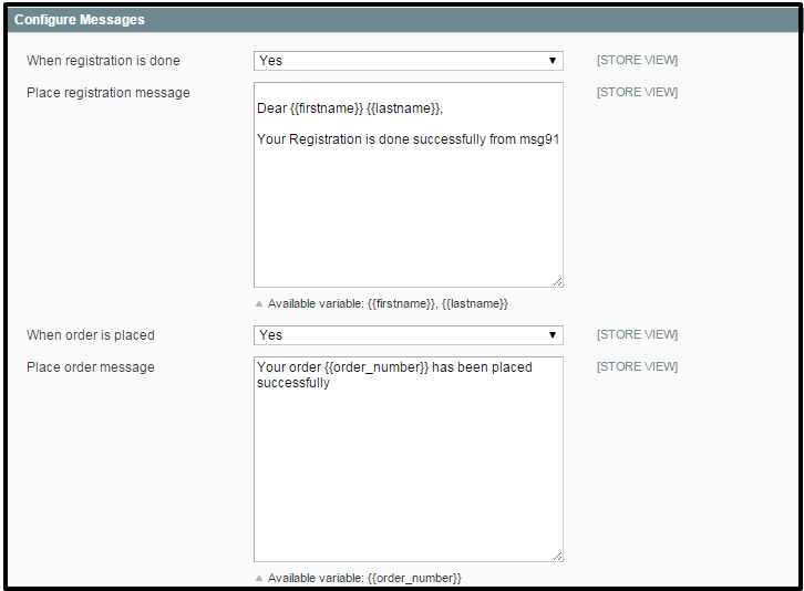 Magento MSG91 SMS Extension