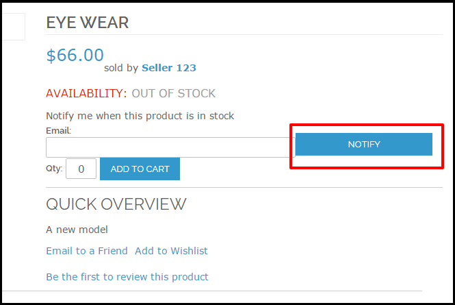 Magento Out of Stock Notification