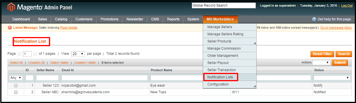 Magento Out of Stock Notification