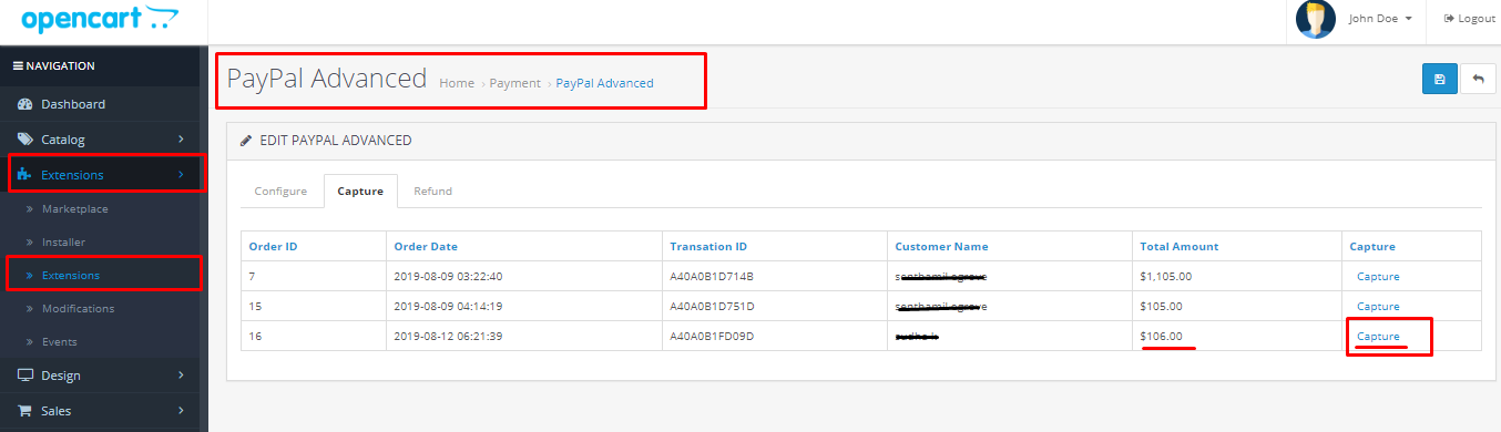 PayPal Payments Advanced Module for OpenCart