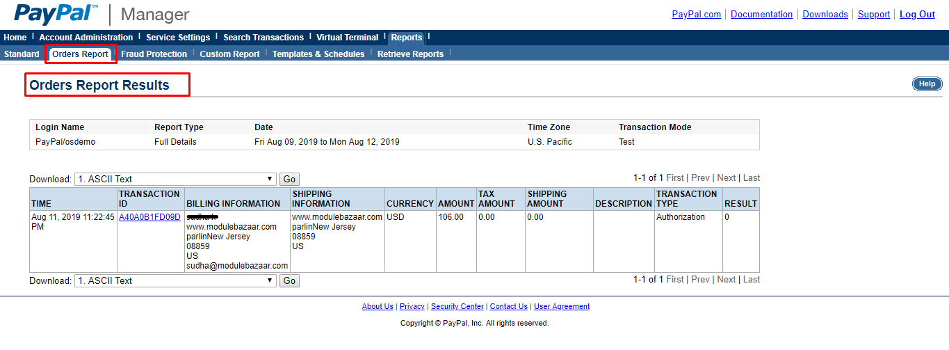 PayPal Payments Advanced Module for OpenCart