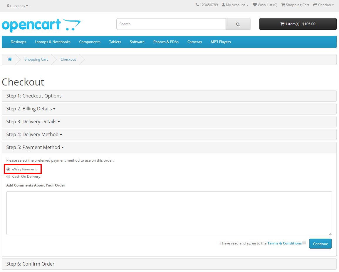 OpenCart eWay Australia Payments Module