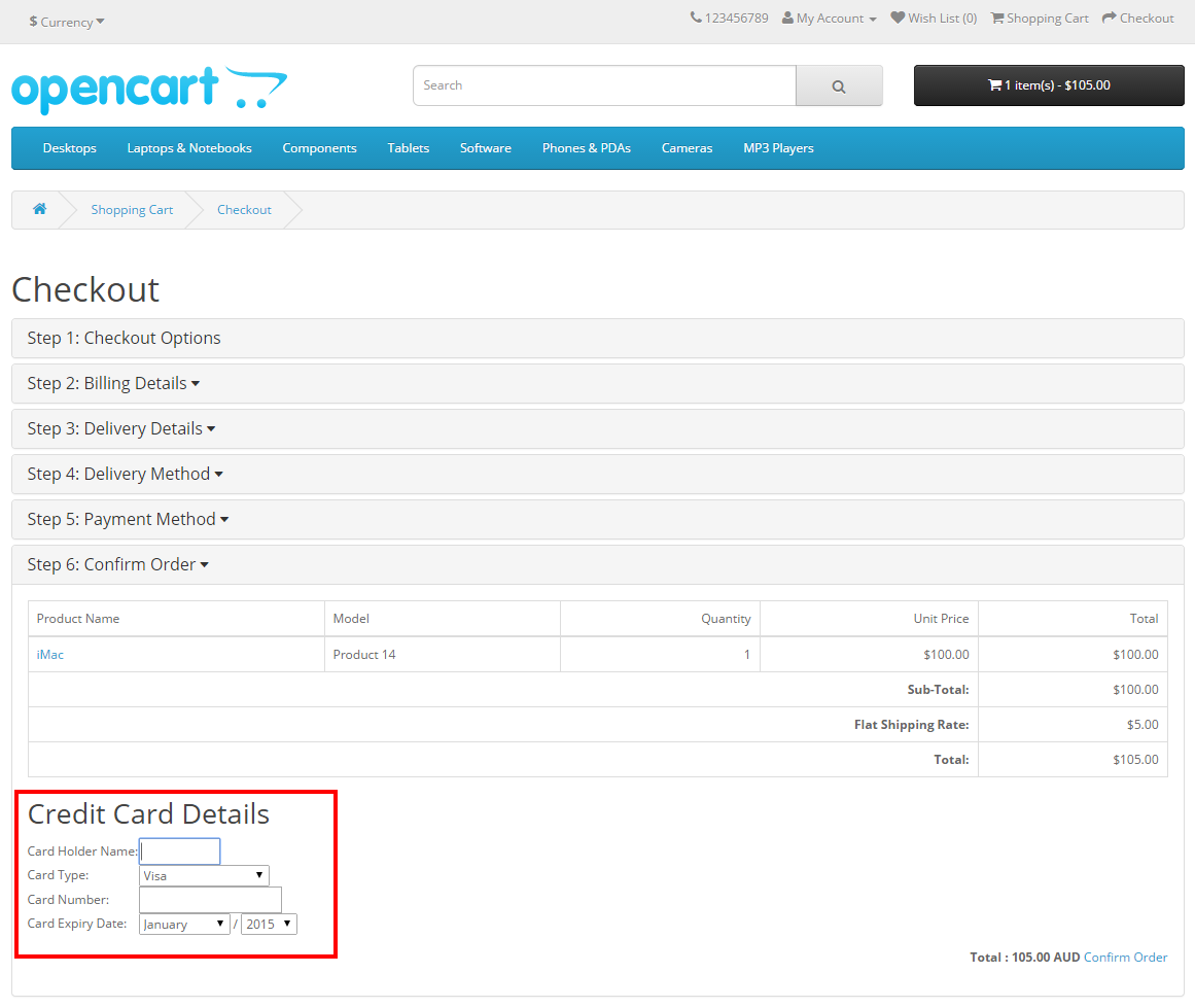 OpenCart eWay Australia Payments Module