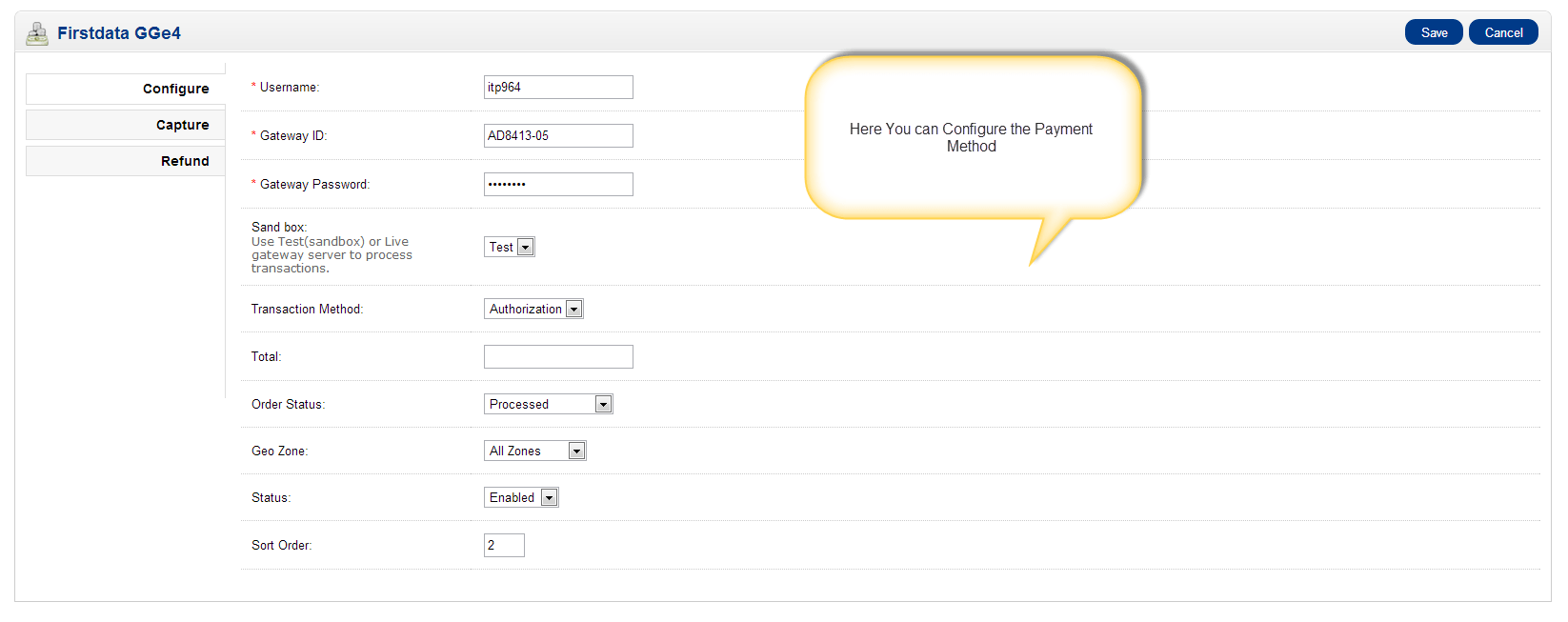 OpenCart Payeezy First Data GGe4 Module