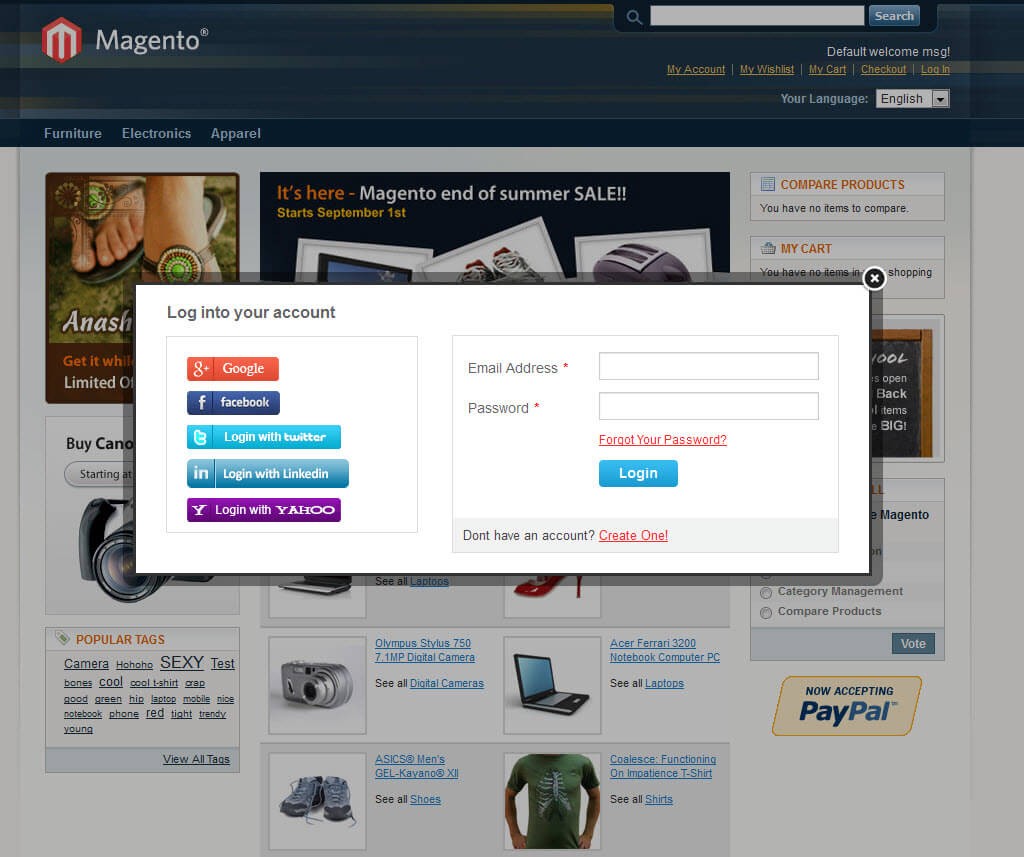 Magento 5 in 1 Social Login