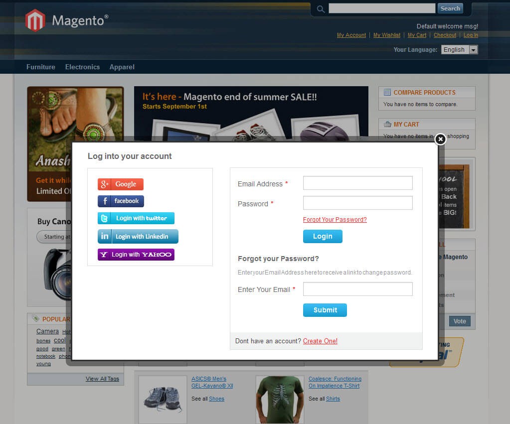 Magento 5 in 1 Social Login