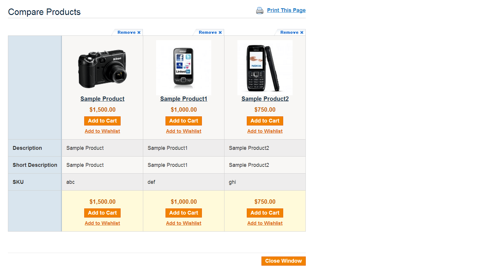 Magento Shortlist extension