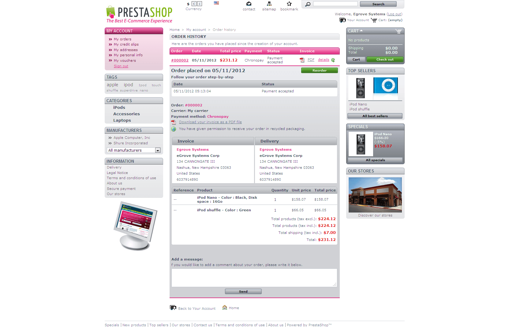 PrestaShop Chronopay module