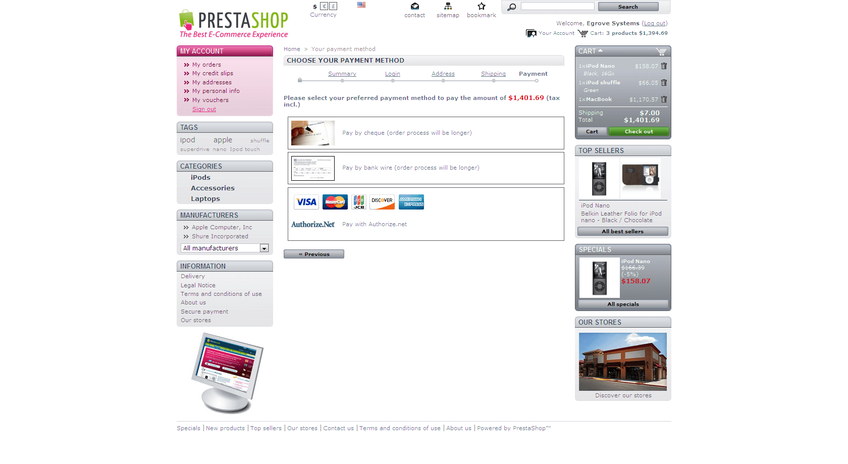 PrestaShop Authorize.Net payment module