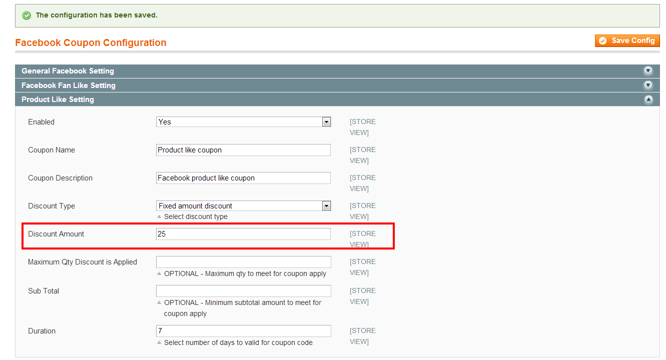 Magento Facebook Coupon