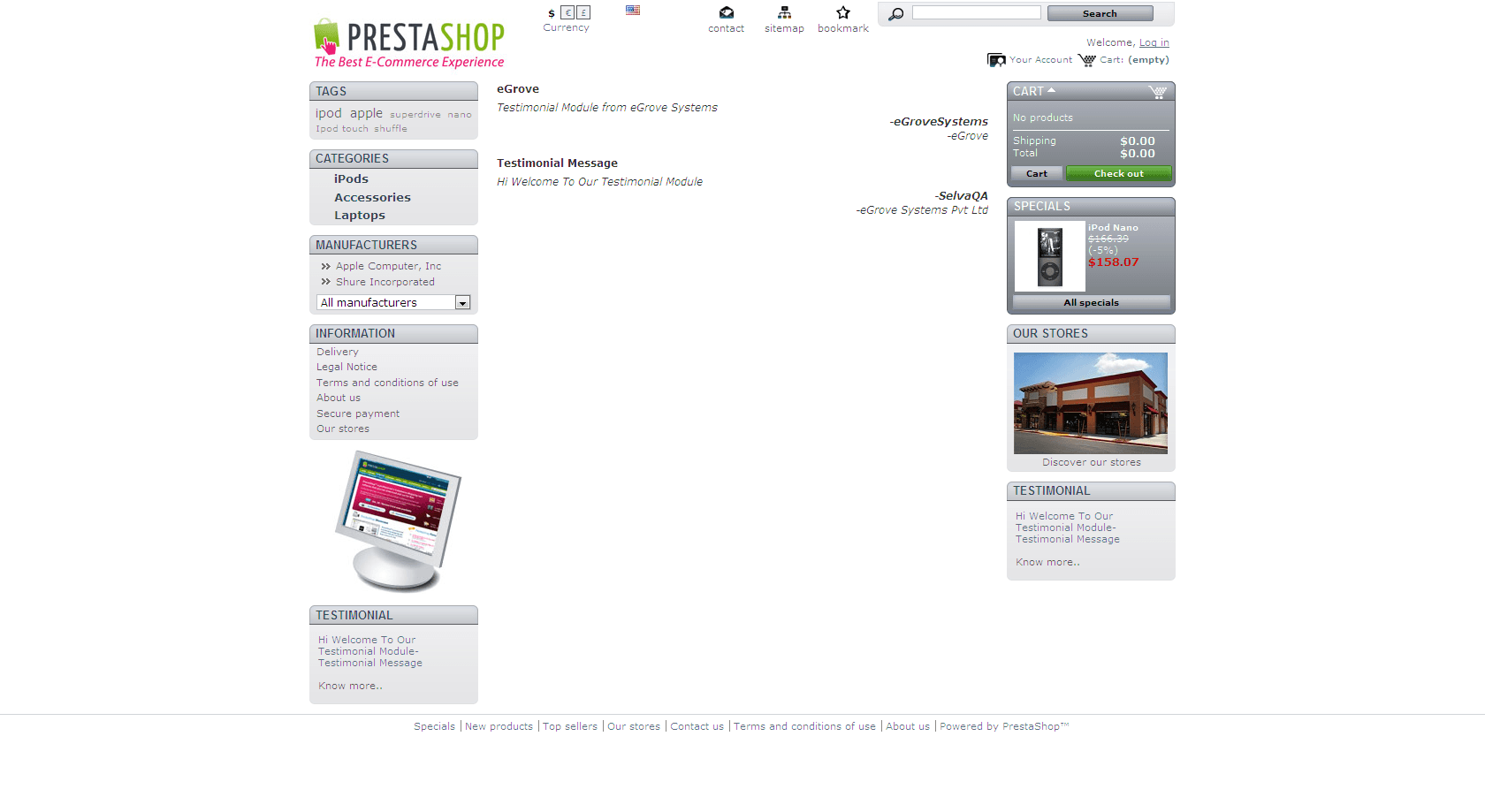 PrestaShop Testimonial module