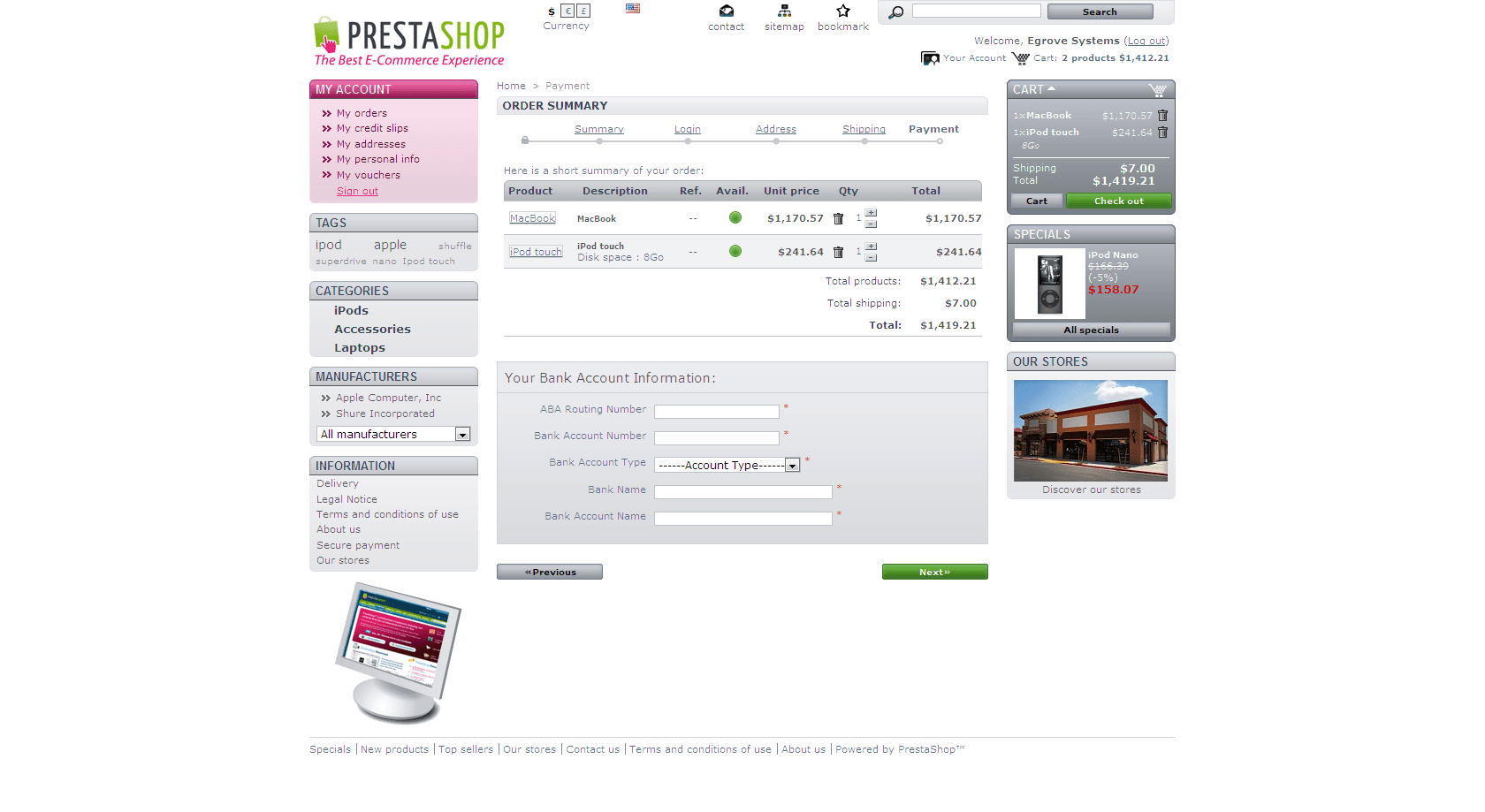 PrestaShop Authorize.Net eCheck Module