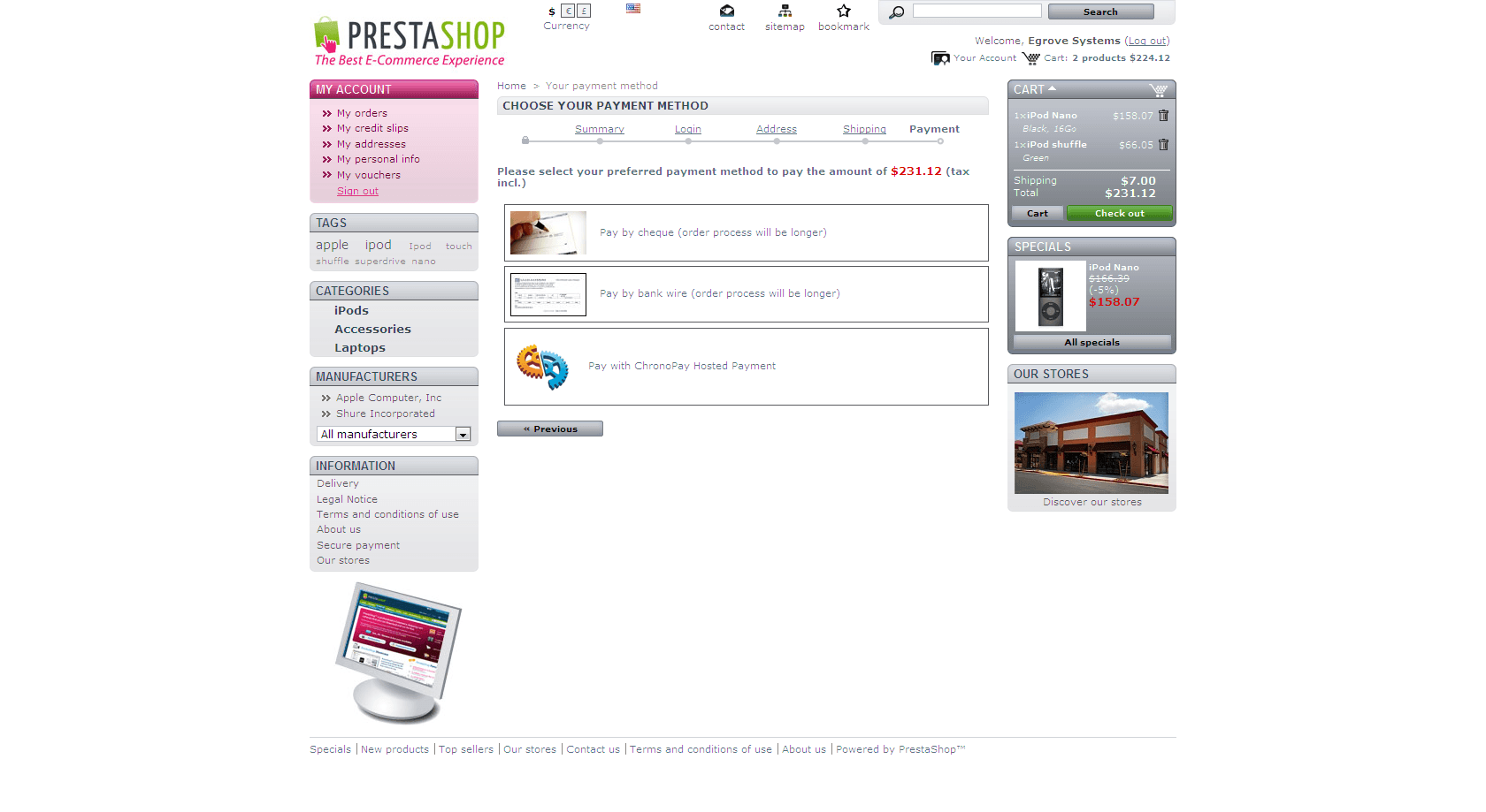 PrestaShop Chronopay module