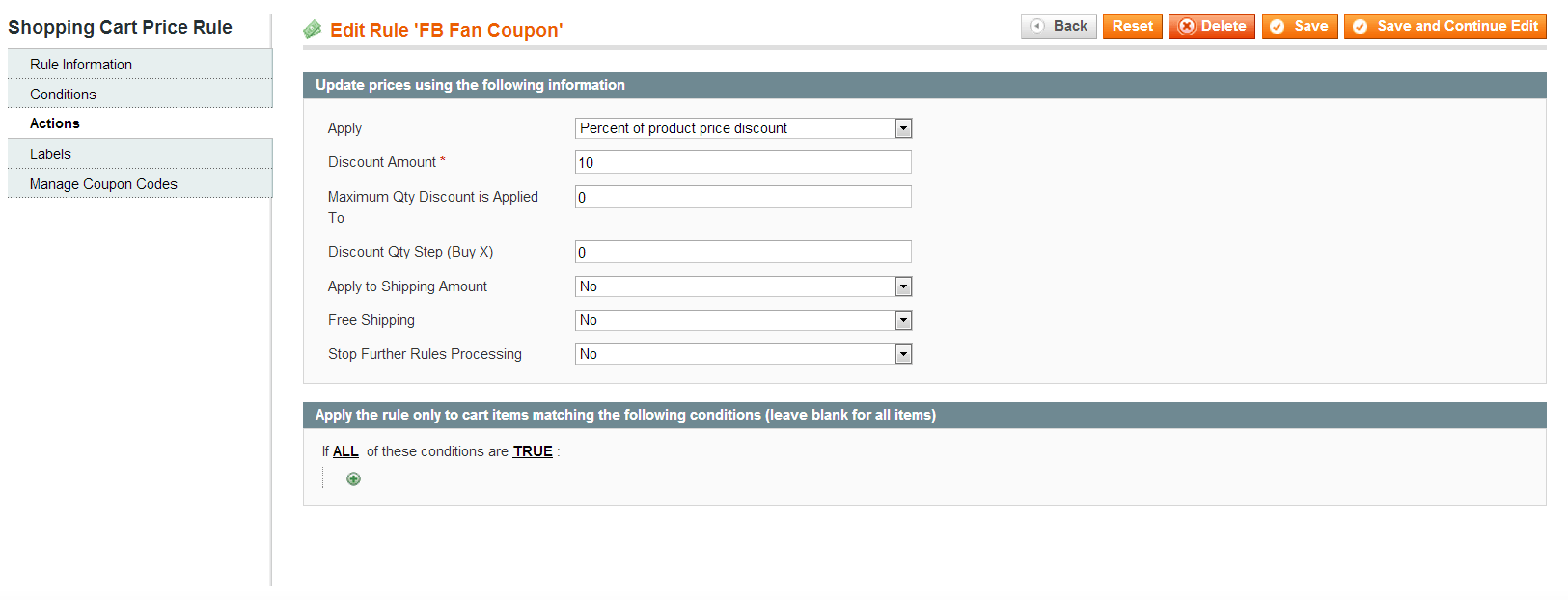 Magento Facebook Coupon