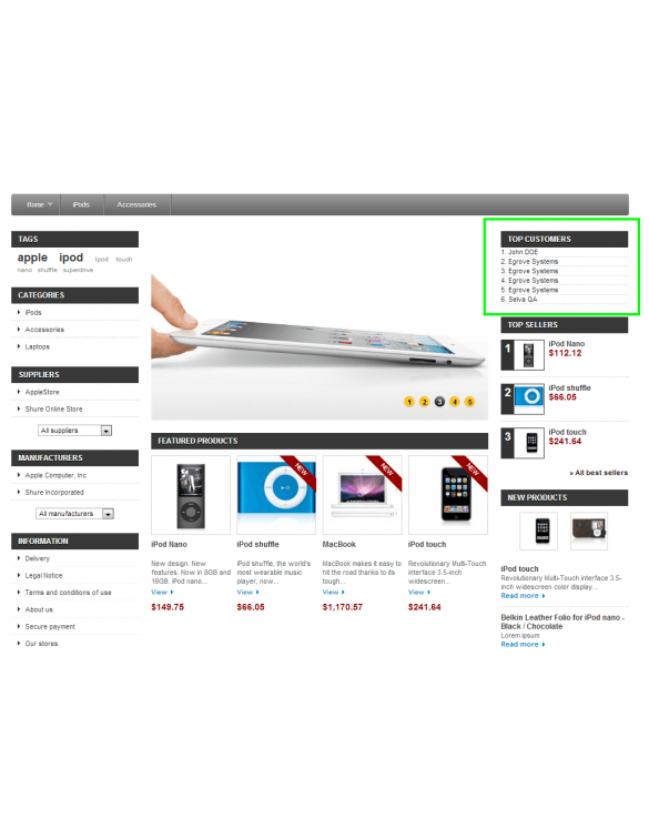 PrestaShop Top Customer Module