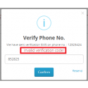 Verify Phone No - Invalid Verification Code