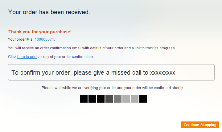 Received your order